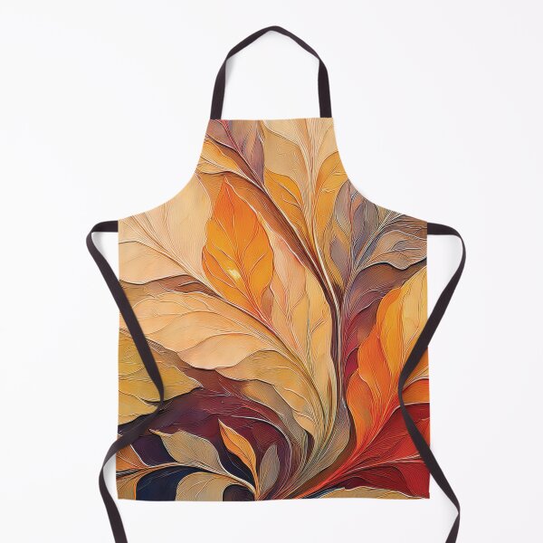 Item preview, Warm and cosy Autumn leaves colours 3, VINTAGE leaf textured botanicals oil painting, burnt orange and brown, leaf pattern autumn painting  designed and sold by navitalidesign.