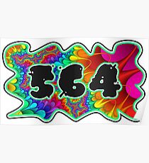 ABSTRACT, GROOVY, AND PSYCHEDELIC 564 DESIGN - VIBRANT COLORS WITH YOUR FAVORITE AREA CODE Poster