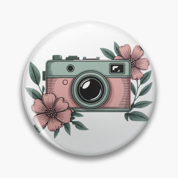Item preview, pink vintage camera  with flower  designed and sold by jkrphoto.