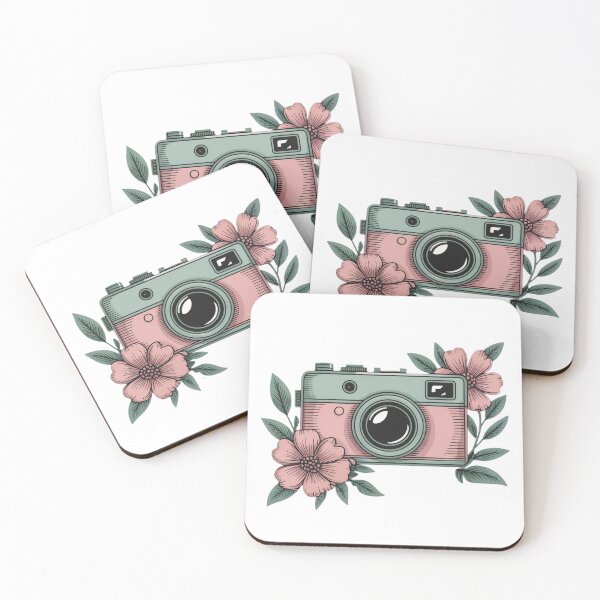 Item preview, pink vintage camera  with flower  designed and sold by jkrphoto.