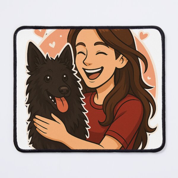 Item preview, Shepherd’s Spirit: Woman & Croatian Sheepdog Cartoon designed and sold by GoodyPaws.
