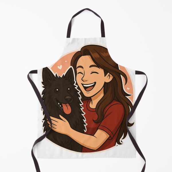 Item preview, Shepherd’s Spirit: Woman & Croatian Sheepdog Cartoon designed and sold by GoodyPaws.