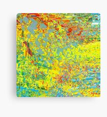 geometric triangle pattern abstract in yellow green blue Canvas Print