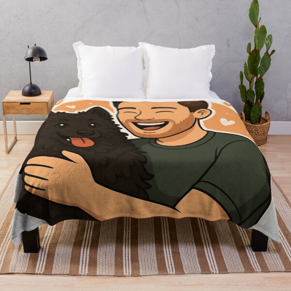 Item preview, Dynamic Duo: Man & Croatian Sheepdog Cartoon designed and sold by GoodyPaws.