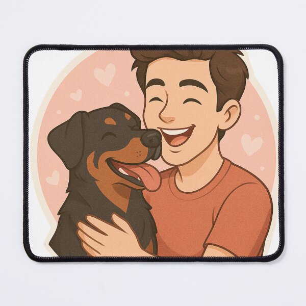 Item preview, Strength & Loyalty: Man & Beauceron Cartoon designed and sold by GoodyPaws.