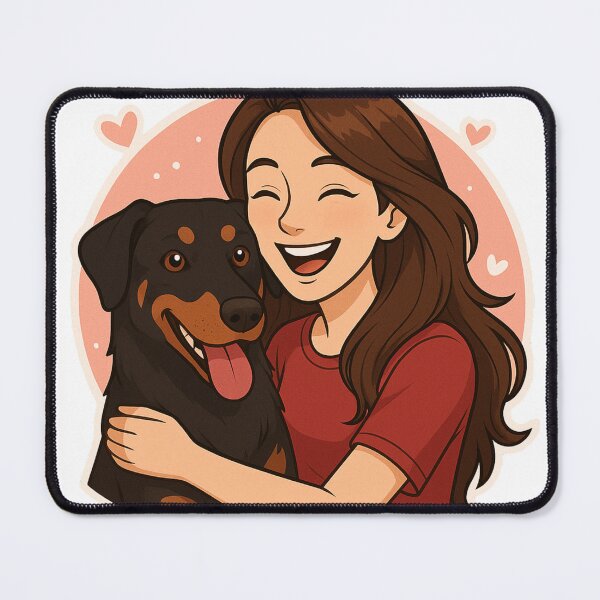 Item preview, Grace & Power: Woman & Beauceron Cartoon designed and sold by GoodyPaws.