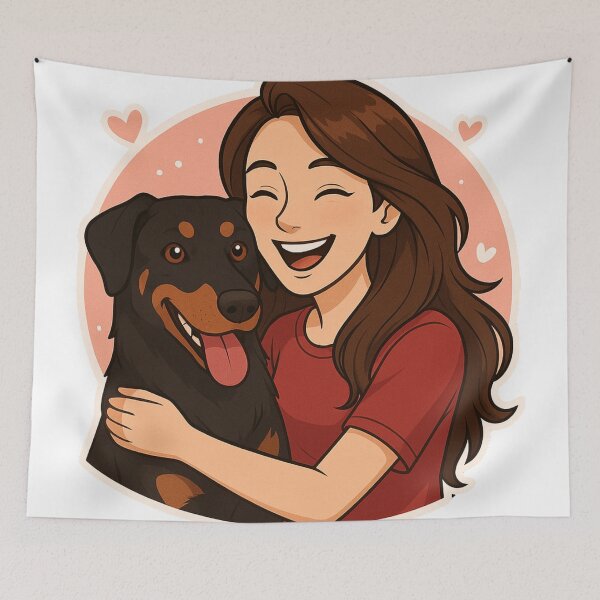 Item preview, Grace & Power: Woman & Beauceron Cartoon designed and sold by GoodyPaws.