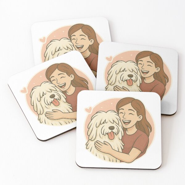 Item preview, Corded Companions: Woman & Komondor Cartoon designed and sold by GoodyPaws.