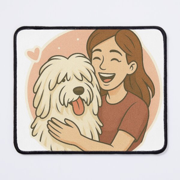 Item preview, Corded Companions: Woman & Komondor Cartoon designed and sold by GoodyPaws.