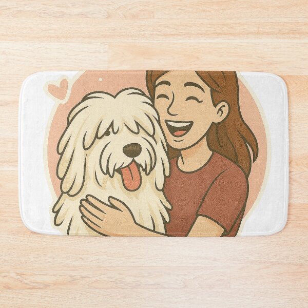 Item preview, Corded Companions: Woman & Komondor Cartoon designed and sold by GoodyPaws.