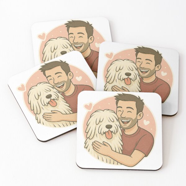 Item preview, Guardian Bond: Man & Komondor Cartoon designed and sold by GoodyPaws.