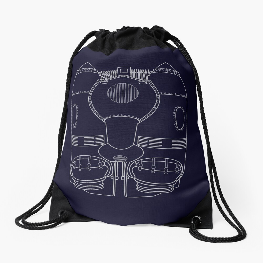 Rocketeer Rocket Jetpack Schematics Drawstring Bag