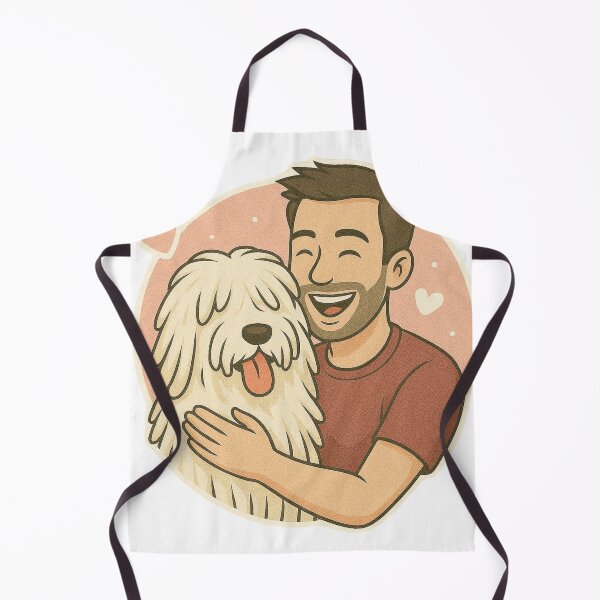 Item preview, Guardian Bond: Man & Komondor Cartoon designed and sold by GoodyPaws.