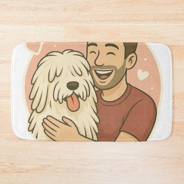 Item preview, Guardian Bond: Man & Komondor Cartoon designed and sold by GoodyPaws.