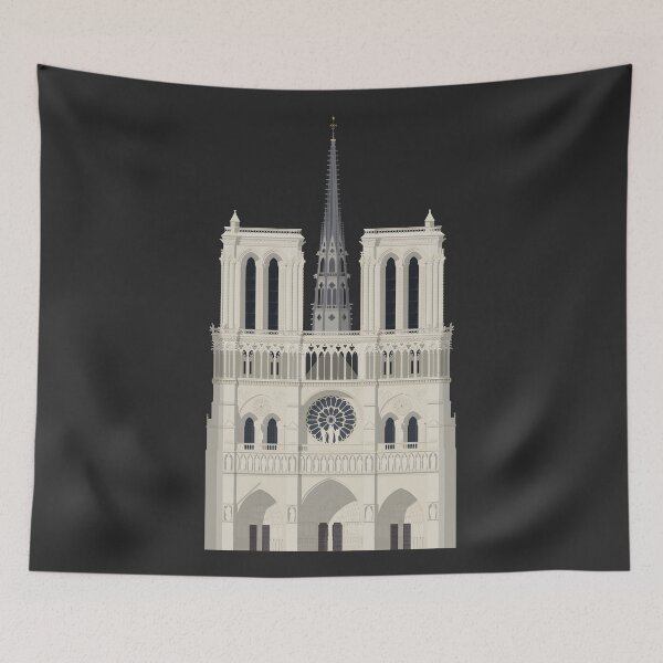 Artikelvorschau, Kathedrale Notre Dame, Paris, Architekturillustration entworfen und verkauft von archetype prints.