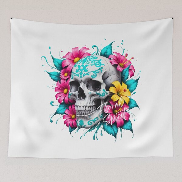 Item preview,  Floral Spirit: Hibiscus Skull Art designed and sold by Frame of Mind .