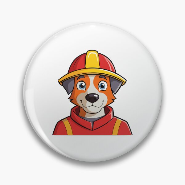 Item preview, Cartoon Firefighter Dog – Puppy in Red Uniform and Helmet. designed and sold by GregorySmithRed.