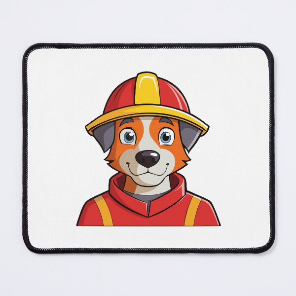 Item preview, Cartoon Firefighter Dog – Puppy in Red Uniform and Helmet. designed and sold by GregorySmithRed.