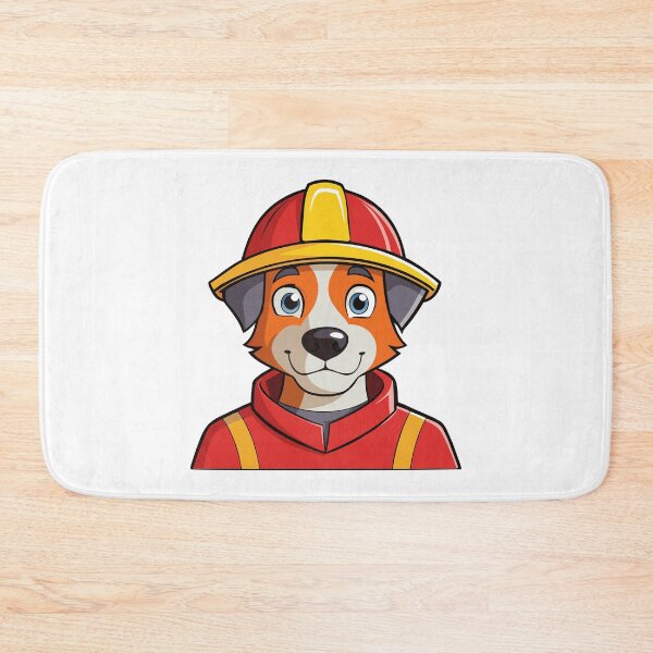 Item preview, Cartoon Firefighter Dog – Puppy in Red Uniform and Helmet. designed and sold by GregorySmithRed.