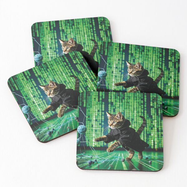Item preview, The Meowtrix: Hacker Kitten vs. Yarn Code designed and sold by FluffyCat06.