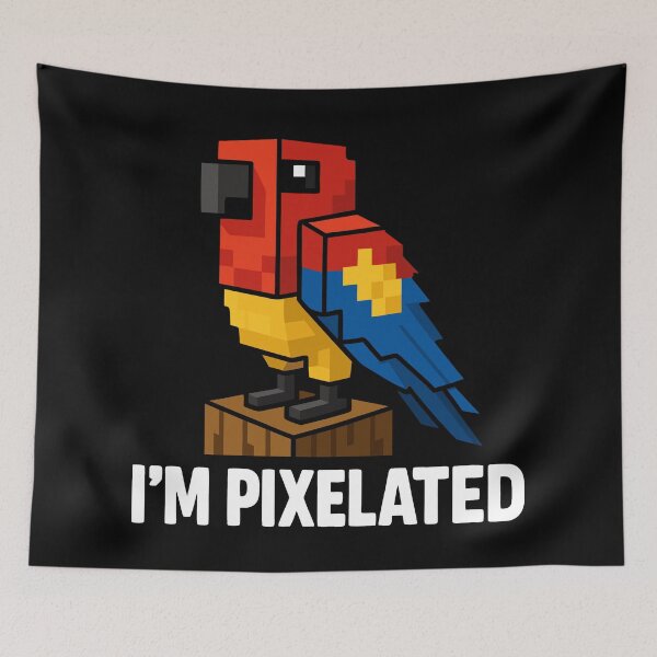Item preview, Blocky Jungle Parrot Pixelated Parrot Pixel Art designed and sold by Blok45.