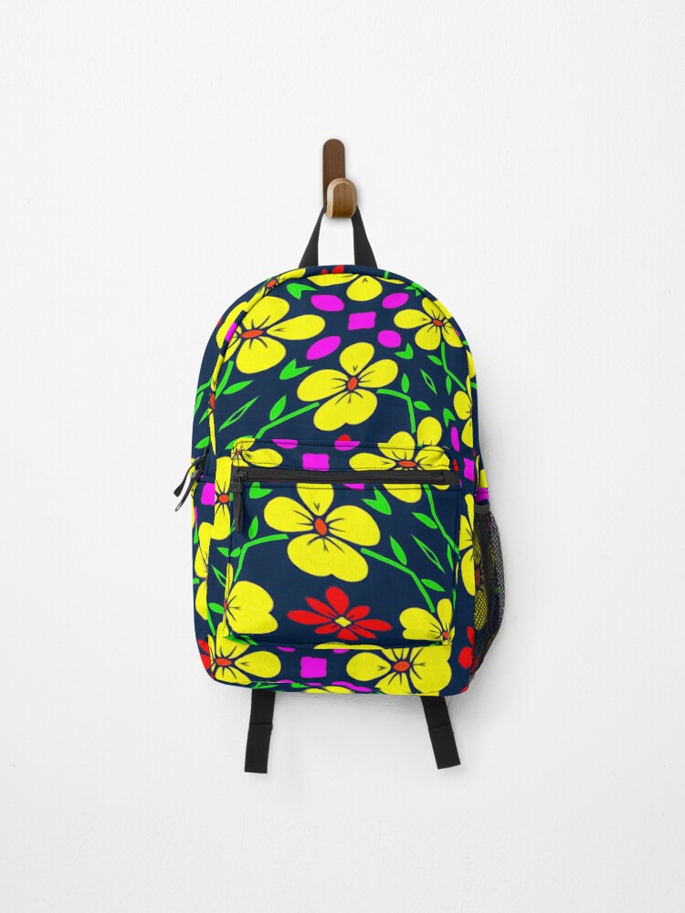 Thumbnail 1 of 3, Backpack, Colorful Background Flowers Pattern designed and sold by Patternflower.
