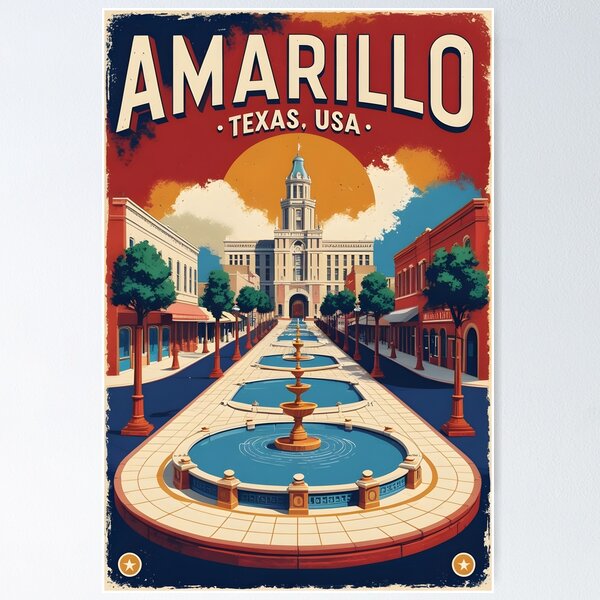 Item preview, Amarillo Texas USA Vintage Travel Tourism  designed and sold by TravelersGems.