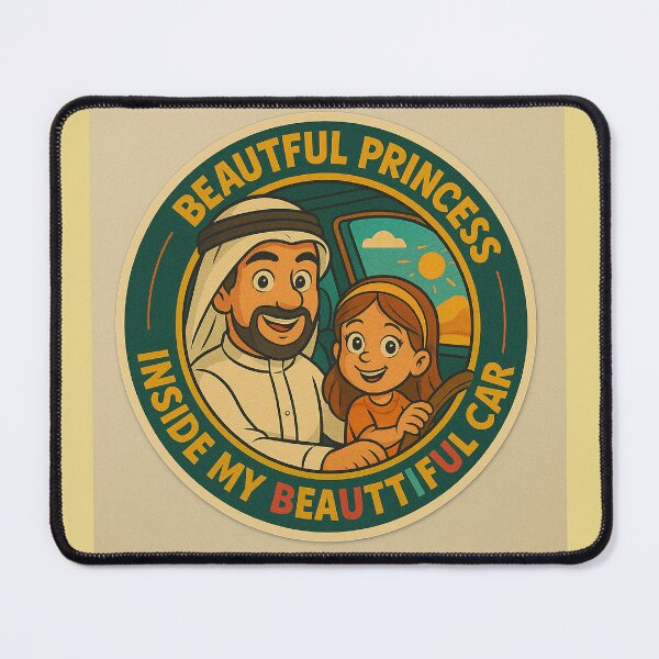 Item preview, Beautiful Princess Inside My Beautiful Car – Cute Arabic Dad & Daughter Sticker designed and sold by alizo74.