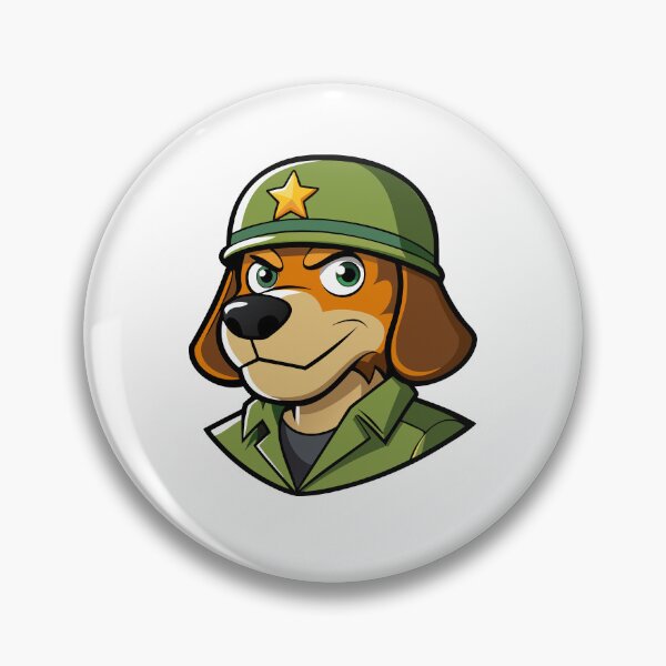 Item preview, Cartoon Soldier Dog – Puppy in Green Army Uniform and Helmet. designed and sold by GregorySmithRed.