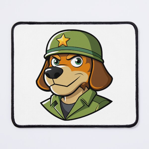 Item preview, Cartoon Soldier Dog – Puppy in Green Army Uniform and Helmet. designed and sold by GregorySmithRed.