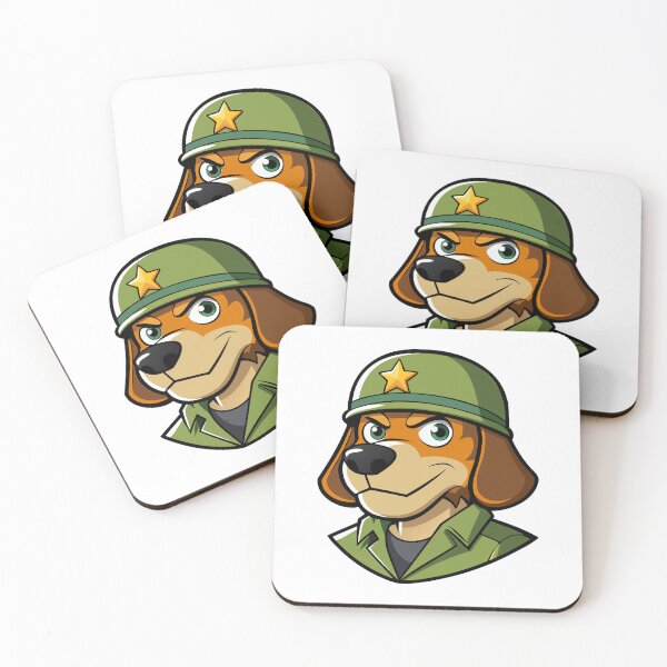 Item preview, Cartoon Soldier Dog – Puppy in Green Army Uniform and Helmet. designed and sold by GregorySmithRed.
