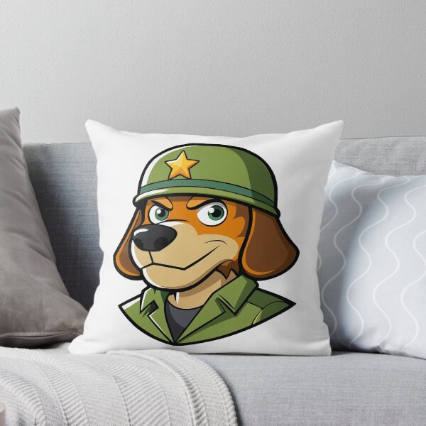 Item preview, Cartoon Soldier Dog – Puppy in Green Army Uniform and Helmet. designed and sold by GregorySmithRed.