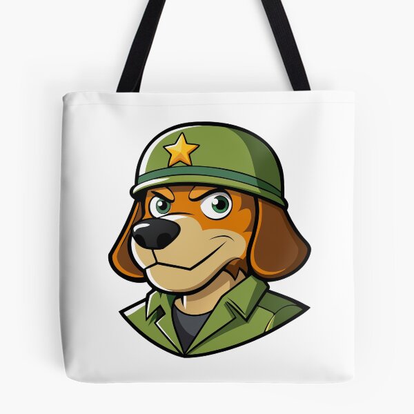 Item preview, Cartoon Soldier Dog – Puppy in Green Army Uniform and Helmet. designed and sold by GregorySmithRed.
