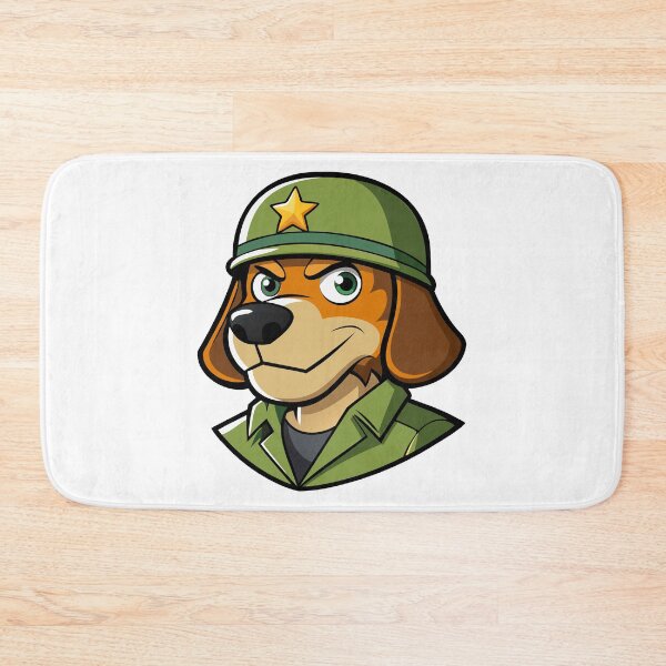 Item preview, Cartoon Soldier Dog – Puppy in Green Army Uniform and Helmet. designed and sold by GregorySmithRed.