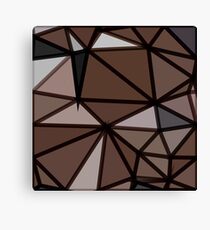geometric triangle polygon pattern abstract in brown and black Canvas Print