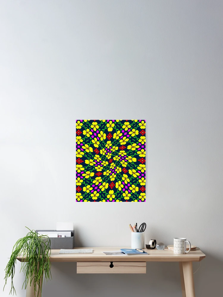 Thumbnail 2 of 3, Poster, Colorful Background Flowers Pattern designed and sold by Patternflower.