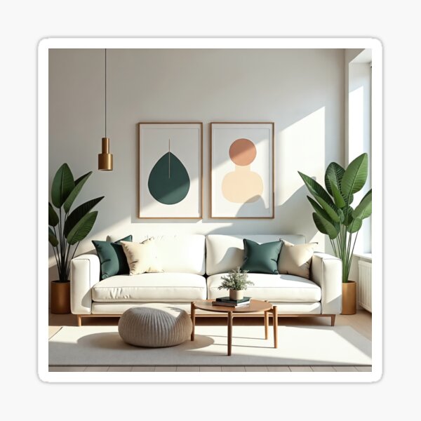 Item preview, Apartment Decorating - Mid-Century Modern Living Room with Abstract Art designed and sold by Dreams--Cape.