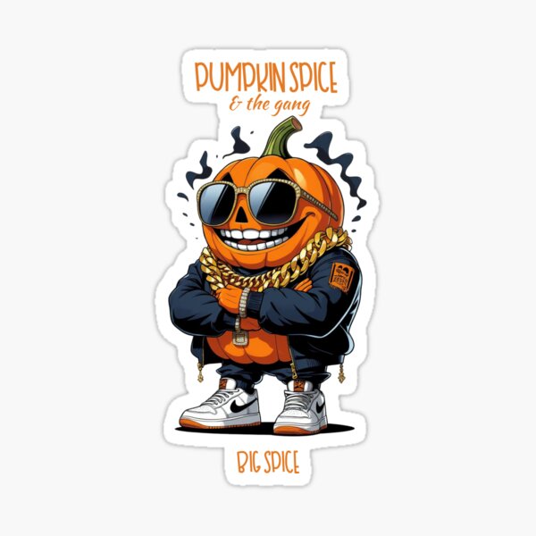Artikel-Vorschau von "Big Spice & The Gang" – Pumpkin Spice Cartoon Squad | Süßes Herbst-Geschenk für Liebhaber Modell 2, designt und verkauft von Snark&Cotton.