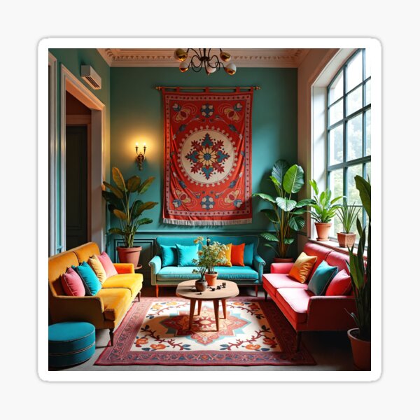 Item preview, Apartment Decorating - Bohemian Dream Living Room with Tapestry and Jewel Tones designed and sold by Dreams--Cape.