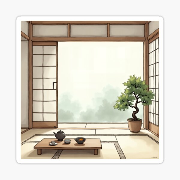 Item preview, Apartment Decorating - Serene Japanese Zen Room with Bonsai designed and sold by Dreams--Cape.