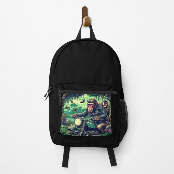 Item preview, a monkey riding an old motorcycle in the forest designed and sold by Dogandesighn.