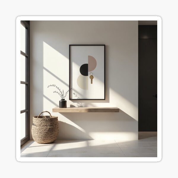 Item preview, Apartment Decorating - Modern Entryway with Minimalist Art and Floating Shelf designed and sold by Dreams--Cape.