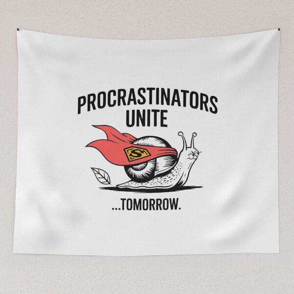 Item preview, Procrastinators Unite Snail Superhero Graphic for Funny Apparel designed and sold by HustleBossLady247.