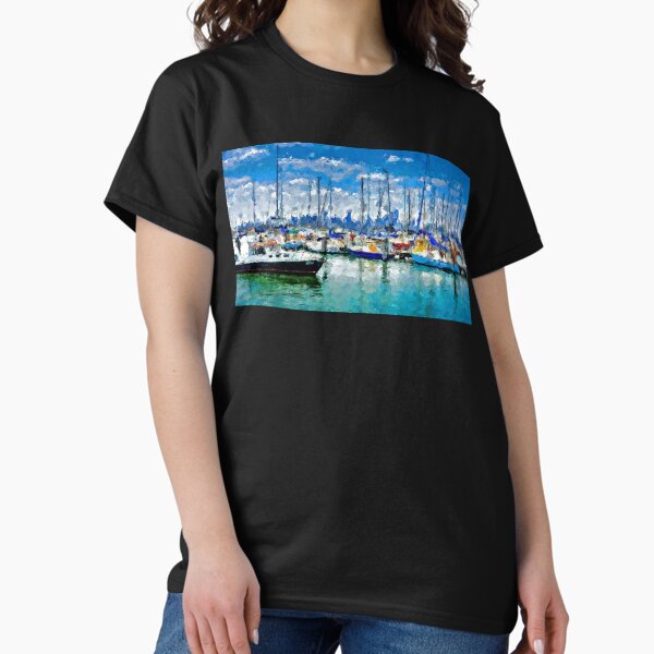 Vista previa del artículo con la obra «Pintura impresionista del Club Náutico de Hobsons Bay y vistas a Melbourne - Williamstown, Victoria, Australia», diseñado y vendido por Steven Jodoin.