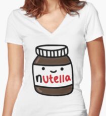Nutella Cute Women's Fitted V-Neck T-Shirt