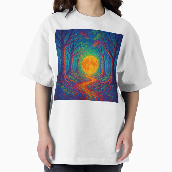 Item preview, Psychedelic Forest Path – Trippy Rainbow Sunlight Art designed and sold by cutesweetart.