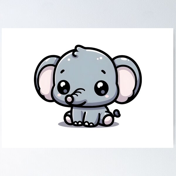 Item preview, Kawaii Elephant designed and sold by ArtistEmbrace.