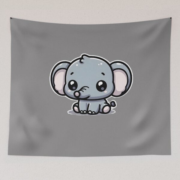 Item preview, Kawaii Elephant designed and sold by ArtistEmbrace.