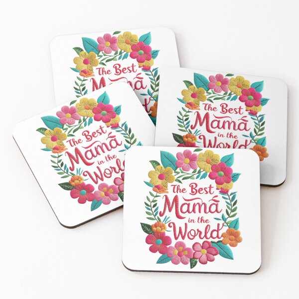Item preview, The Best Mama in the World Floral Embroidery Design designed and sold by ArtDesignTp.