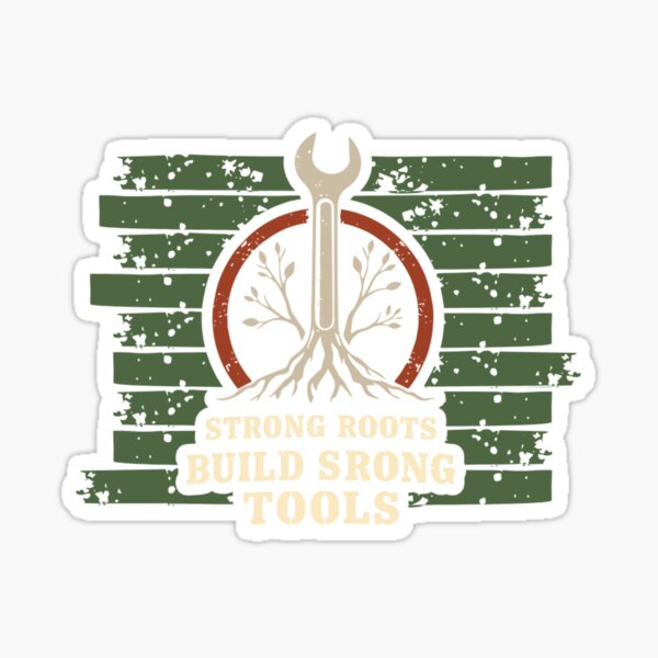 Item preview, Strong Roots Build Strong Tools – Roots, Tools & Strength | Vintage motif for makers designed and sold by ZALQOR.